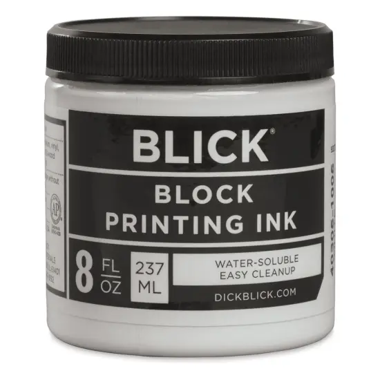 Blick Water-Soluble Block Printing Ink - White, 8 oz Jar {1}