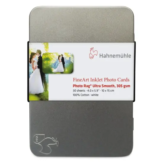 Hahnem&uuml;hle Photo Rag Ultra Smooth Inkjet Photo Cards - 4" x 6", Pkg of 30 {1}