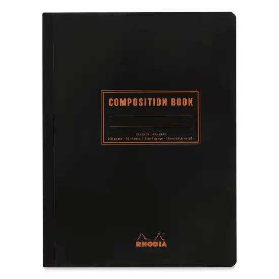 Rhodia Composition Book - Black, 9-7/8" x 7-1/2", 80 Sheets {1}