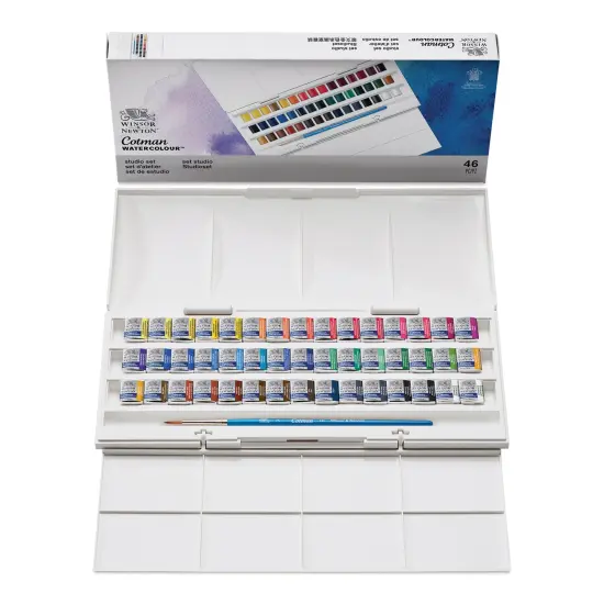 Winsor & Newton Cotman Watercolors - Studio Set of 45, Assorted Colors, Half Pans {1}