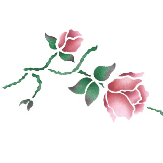 Rose Vine Wall Stencil | 659 by Designer Stencils | Floral Stencils | Reusable Art Craft Stencils for Painting on Walls, Canvas, Wood | Reusable Plastic Paint Stencil for Home Makeover | Easy to Use & Clean Art Stencil {2}