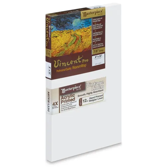 Masterpiece Vincent Pro Artfix Linen Canvas - 6" x 12", Acrylic Primed {1}