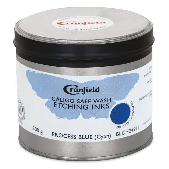 Cranfield Caligo Safe Wash Etching Ink - Process Blue (Cyan), 500 g Can {1}