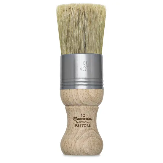 Escoda Restore Premium Brush - Flat Round, Size 10, Stubby Handle {2}