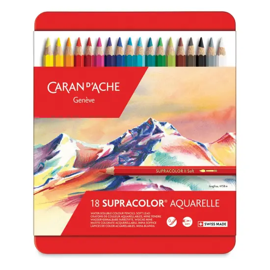 Caran d'Ache Supracolor Soft Aquarelle Pencil Set - Assorted Colors, Set of 18 {2}
