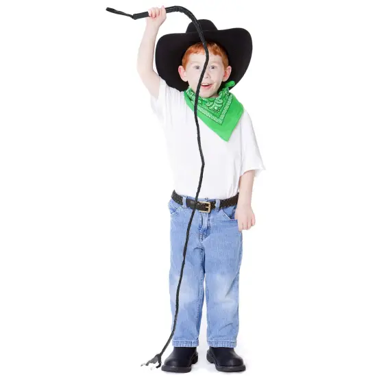 Faux Leather Black Whip - 6.5' Woven Costume Accessories Whips - 1 Piece {3}