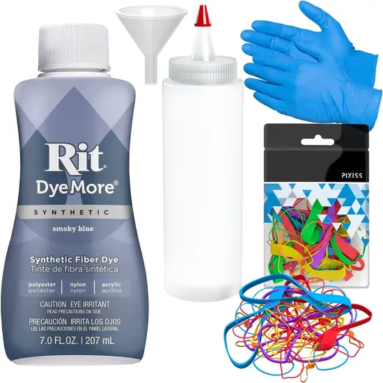 Synthetic Rit Dye More Liquid Fabric Dye Smoky Blue, Pixiss Rit Accessories Kit {1}
