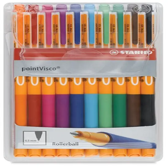 Stabilo Point Visco Pen Set - Assorted Colors, Wallet, Set of 10 {2}