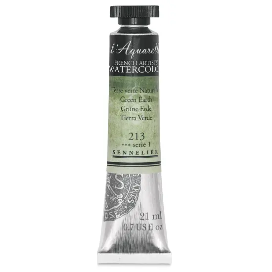 Sennelier French Artists' Watercolor - Green Earth, 21 ml, Tube {2}