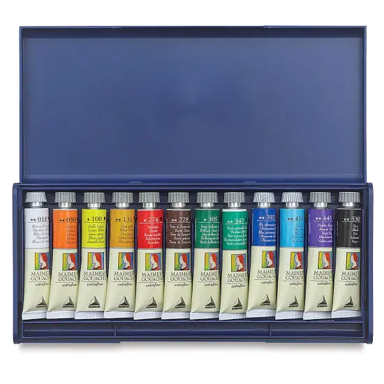 Maimeri Artist Gouache - Set of 12, Assorted Colors, 20 ml Tubes {2}