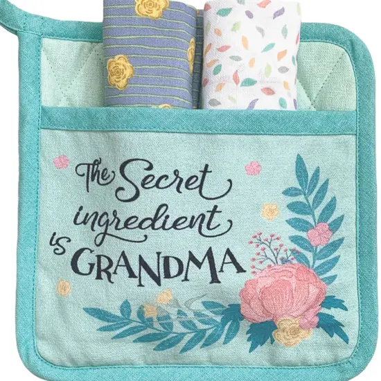 The Secret Ingredient is Grandma Potholder Gift Set {4}