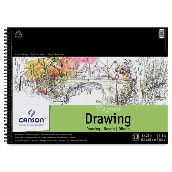 Canson C' a Grain Drawing Pad - 111 lb, 20 Sheets, 18" x 24" {1}