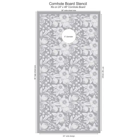 Hawaiian Floral Cornhole Board Stencil {3}