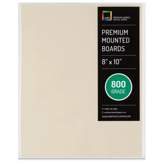 UArt Premium Sanded Pastel Paper Board - 8" x 10", Neutral, 800 Grit {1}