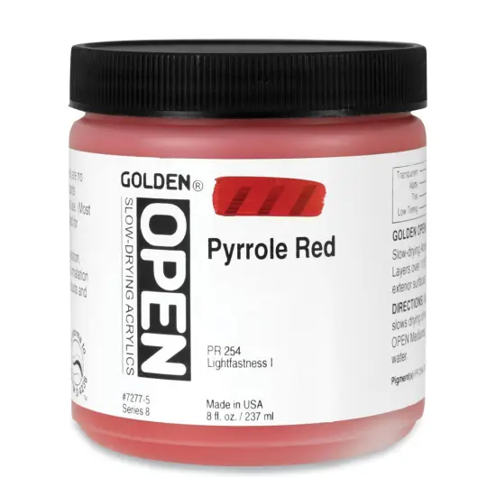 Golden Open Acrylics - Pyrrole Red, 8 oz Jar {1}