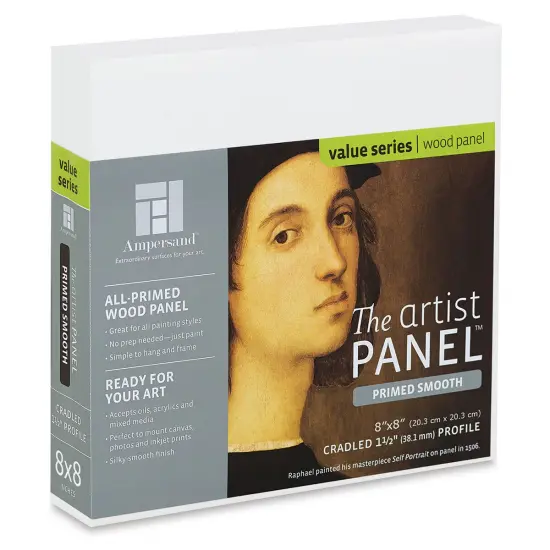 Ampersand Value Series Artist Panel - Smooth, 8" x 8", 1-1/2" Cradle {1}