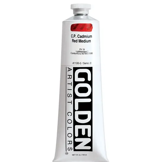 Golden Heavy Body Artist Acrylics - Cadmium Red Medium, 5 oz Tube {2}