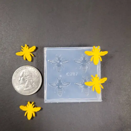Honey Bee Stud Earring Silicone Mold(A11) {4}