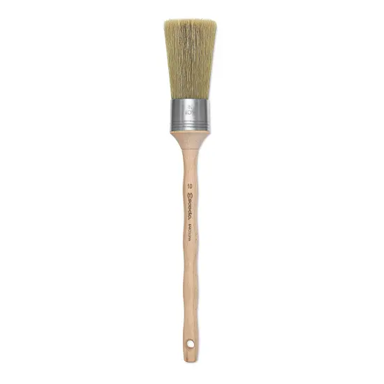 Escoda Natural Bristle Brushes - Round Square, Size 10, Long Handle {1}