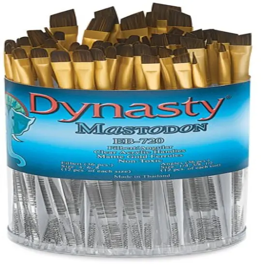 Dynasty Mastodon Synthetic Brush Canister - Filbert/Angle, Set of 84 {1}