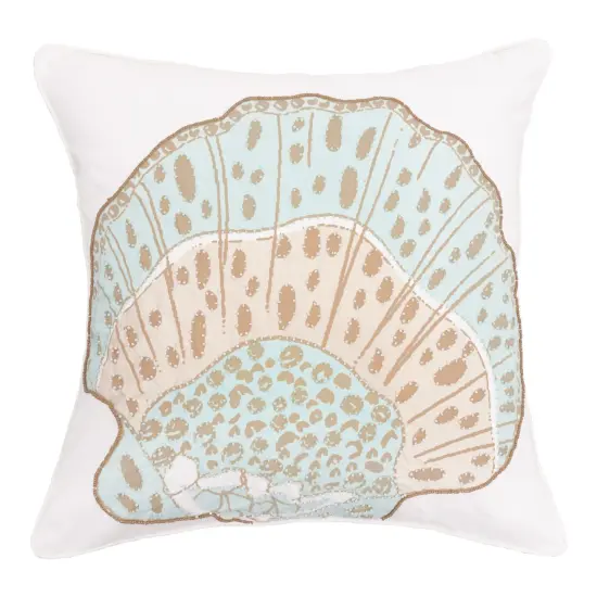 Beaded Amber Sands Shell Beaded Throw Pillow, 18" x 18" {1}