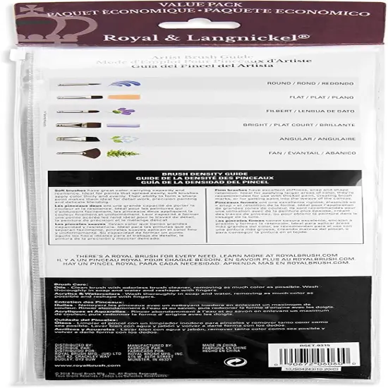 Royal & Langnickel(R) Burgundy Taklon Long Brush Value Pack-12/Pkg {4}