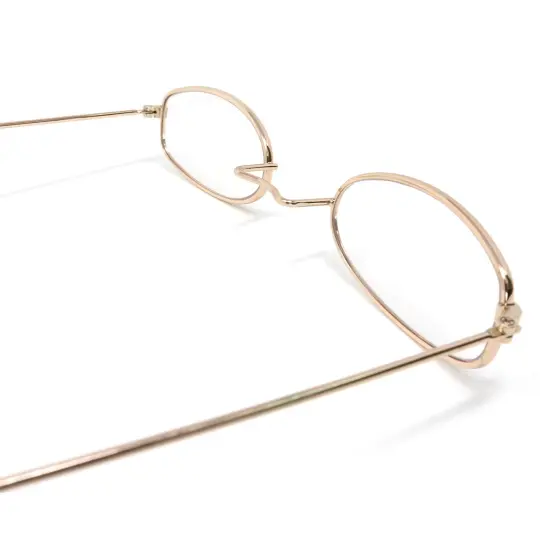 Old Man Costume Glasses - Gold Oval Granny Dress Up Eyeglasses - 1 Pair {2}