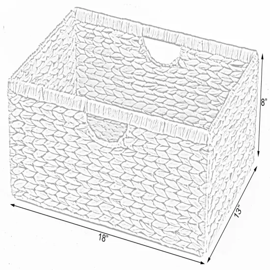 Vintiquewise Hyacinth Basket - Rustic Handwoven Multipurpose Foldable Storage Organizer Decorative Laundry Totes and Woven Storage Bin for Bedroom, Living Room, Bathroom, Pantry and Closet {2}