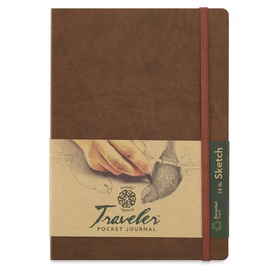 Pentalic Recycled Traveler's Sketchbook - 8-1/4" x 5-7/8", Metallic Copper {2}