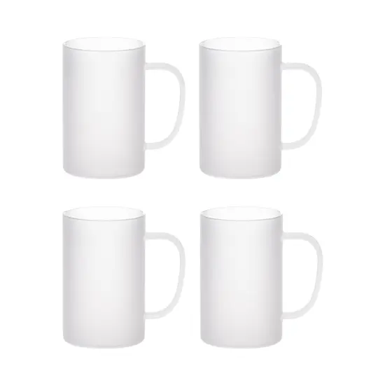 Craft Express 4 Pack 15oz Frosted Glass Sublimation Mug {1}