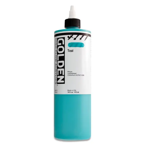 Golden High Flow Acrylics - Teal, 16 oz bottle {1}