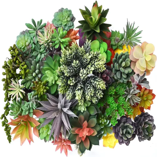 50 Pack Bulk Large Assorted Realistic Artificial Faux Succulents Aloe Plants Realistic Fake Succulent Plants, Largest Set of Succulents {1}