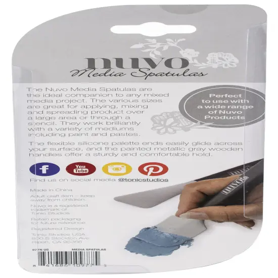 Nuvo Media Spatulas Craft Spatula Tool Set with Flat and Angled Silicone Heads {3}