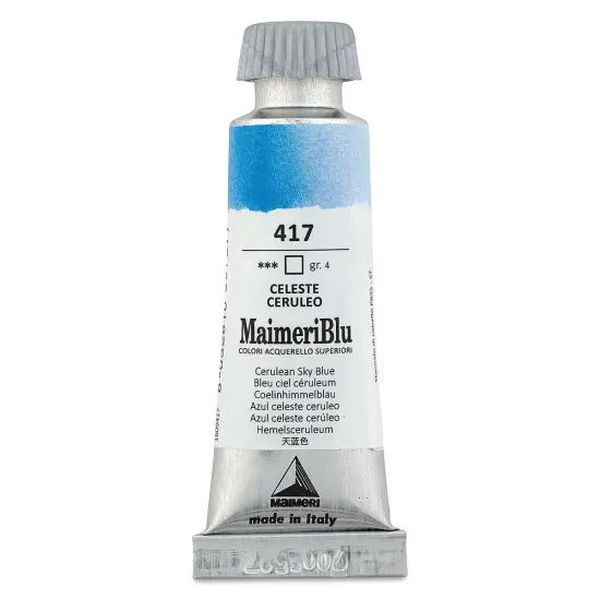 Maimeri Blu Artist Watercolor - Cerulean Sky Blue, 12 ml Tube {1}