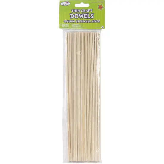 Multipack of 12 - Wood Craft Dowels 10"-Natural 1/8" 85/Pkg {2}