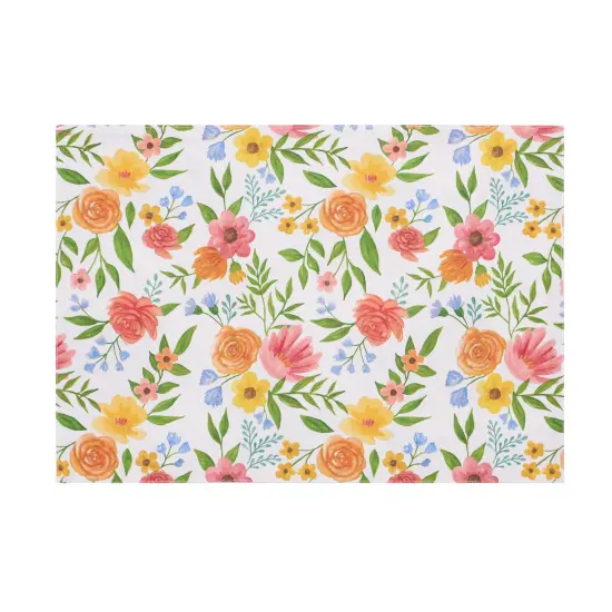 Spring Flora Easter Bunny Rabbit Single Placemat Springtime, 14" x 20" {2}