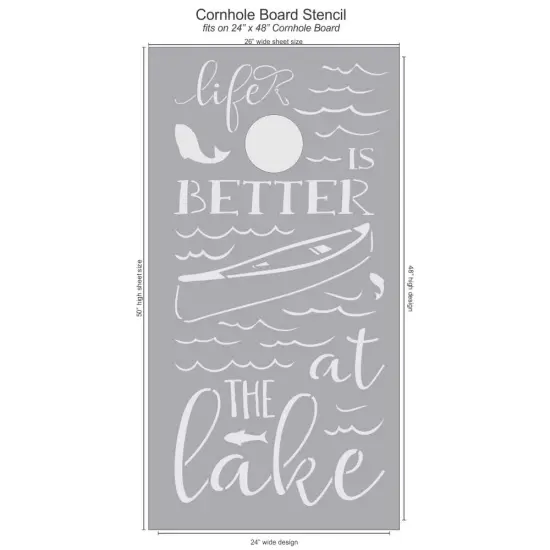 Better at the Lake Cornhole Board Stencil {3}