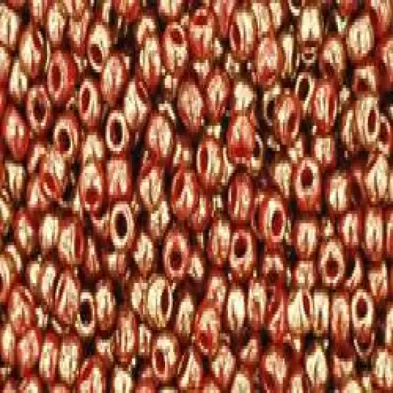 Toho 11/0 Round Japanese Seed Bead, TR11-1708, Gilded Marble Orange {1}