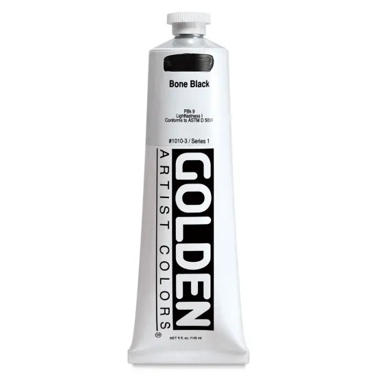 Golden Heavy Body Artist Acrylics - Bone Black, 5 oz Tube {1}