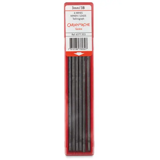 Caran d'Ache Technograph Leads - 3 mm, 3B, Pkg of 6 Leads {1}