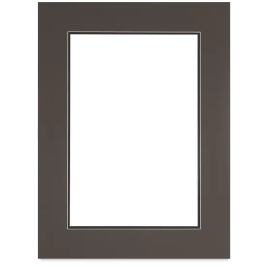 Blick Double Mat - Cinder over Smooth Black, 18" x 24" (12" x 18" opening) {1}