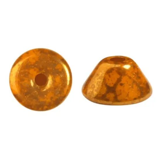 Konos Par Puca® Czech glass bead, Frost Tangerine Bronze, 10 grams {1}