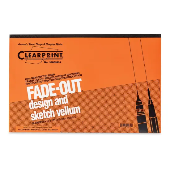Clearprint Drafting and Design Fade-Out Vellum - 11" x 17", 4 x 4 Grid, 50 Sheets {1}