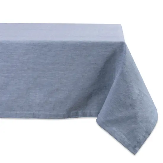 DII Blue Solid Chambray Tablecloth {1}