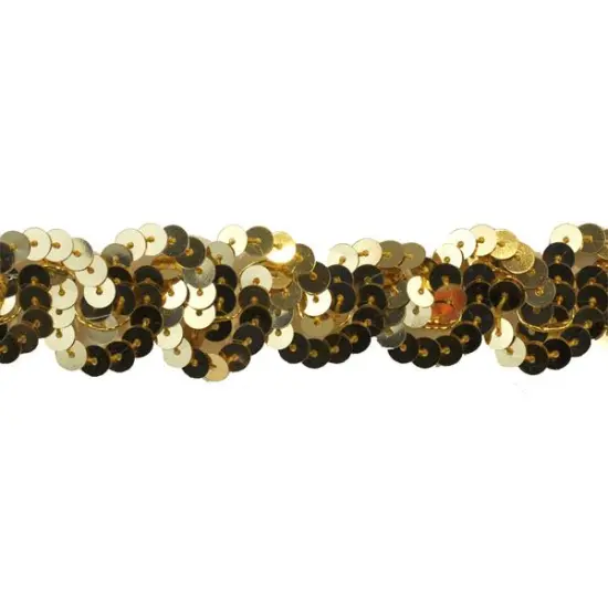 Belagio Sequin Trim, 1" Wide, Serpentine Design, 10-Yard Bolt, Gold {1}