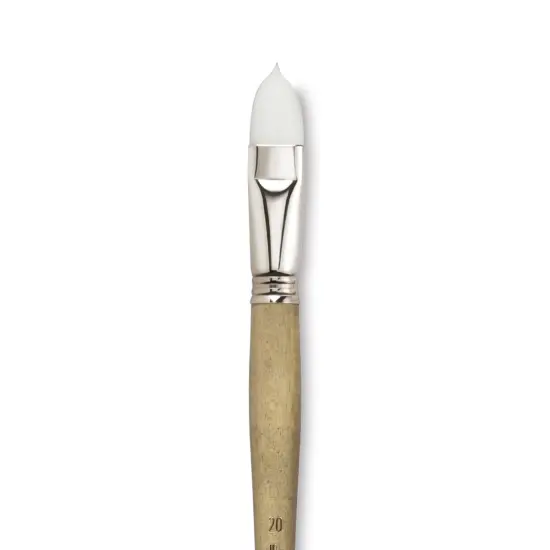 Escoda Perla Toray White Synthetic Brush - Filbert, Long Handle, Size 20 {1}