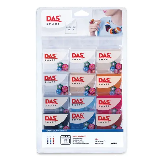 DAS Smart Polymer Clays - Warm and Cool Colors, Set of 12 {1}