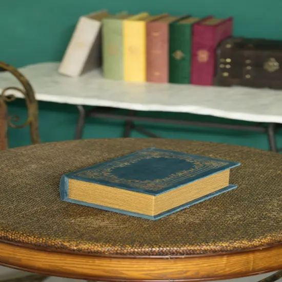 Decorative Vintage Book Shaped Trinket Storage Box Blue {6}