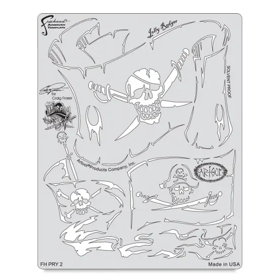 Iwata Artool Freehand Template - Piracy Jolly Rodger {2}