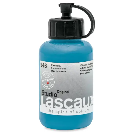 Lascaux Studio Acrylics - Turquoise Blue, 85 ml bottle {1}
